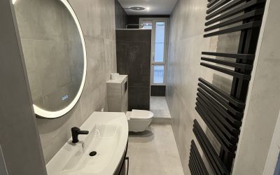 Rénovation d’une salle de bain (peinture, sol, tous corps d’état) à Paris 15e